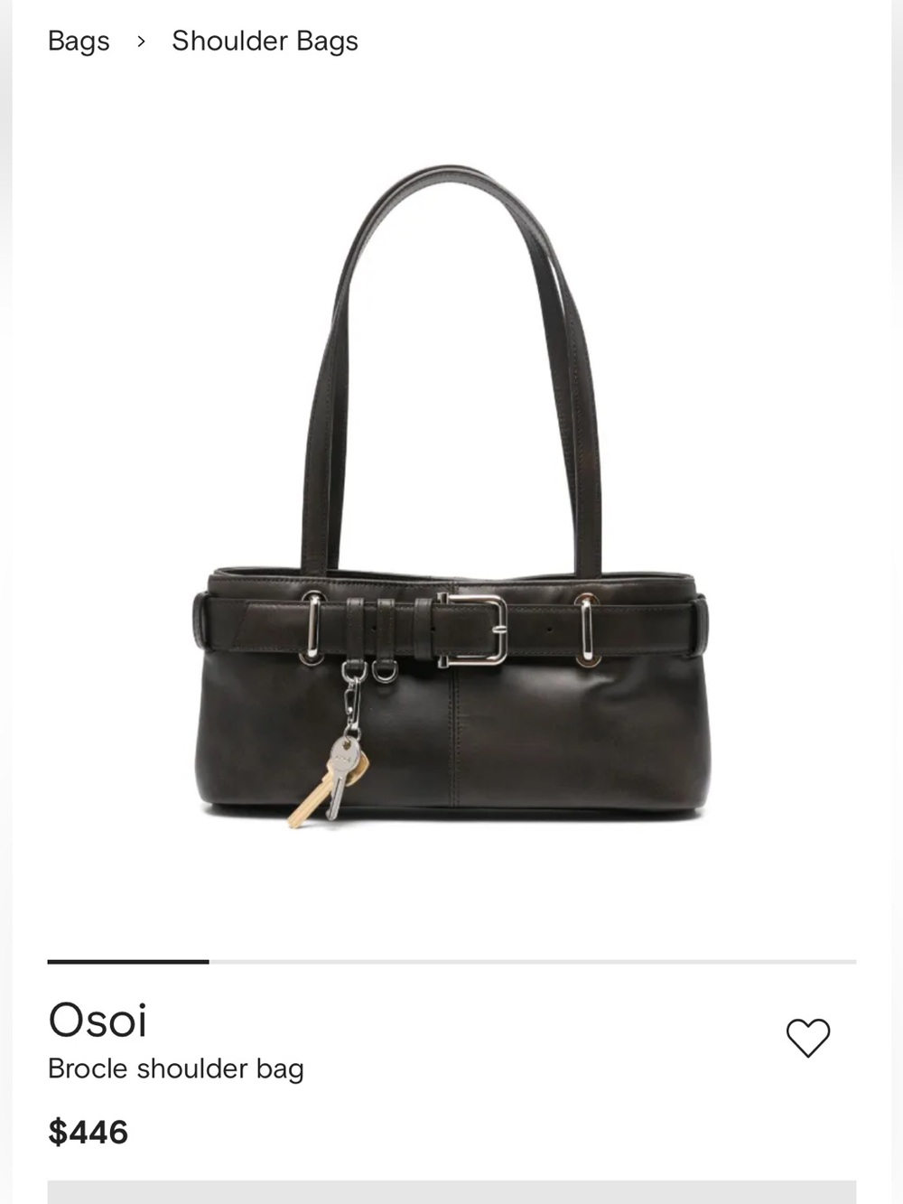 Osoi Brocle Leather Shoulder Bag in Black